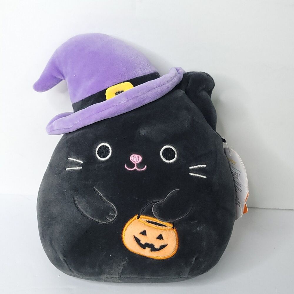 Calio Black Cat Witch Pumpkin Squishmallow Halloween Limited Edition 11 Inch